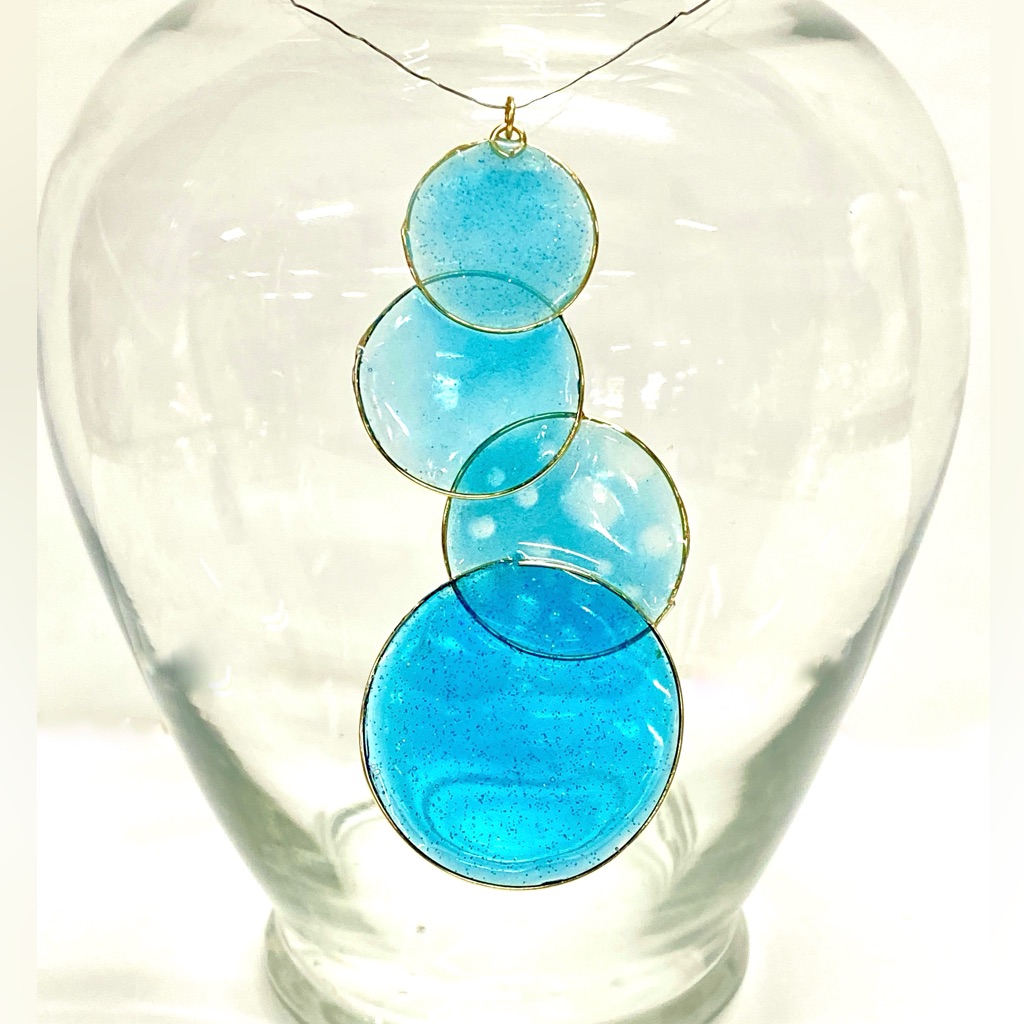 Handmade Abstract Resin Art Oversize Statement Pendant